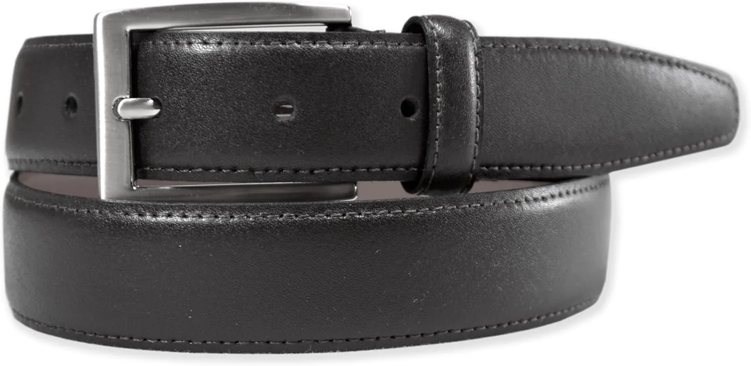 Brooks Brothers Mens Made in USA Smooth Genuine Leather 1" Rectangle Buckle Belt,
