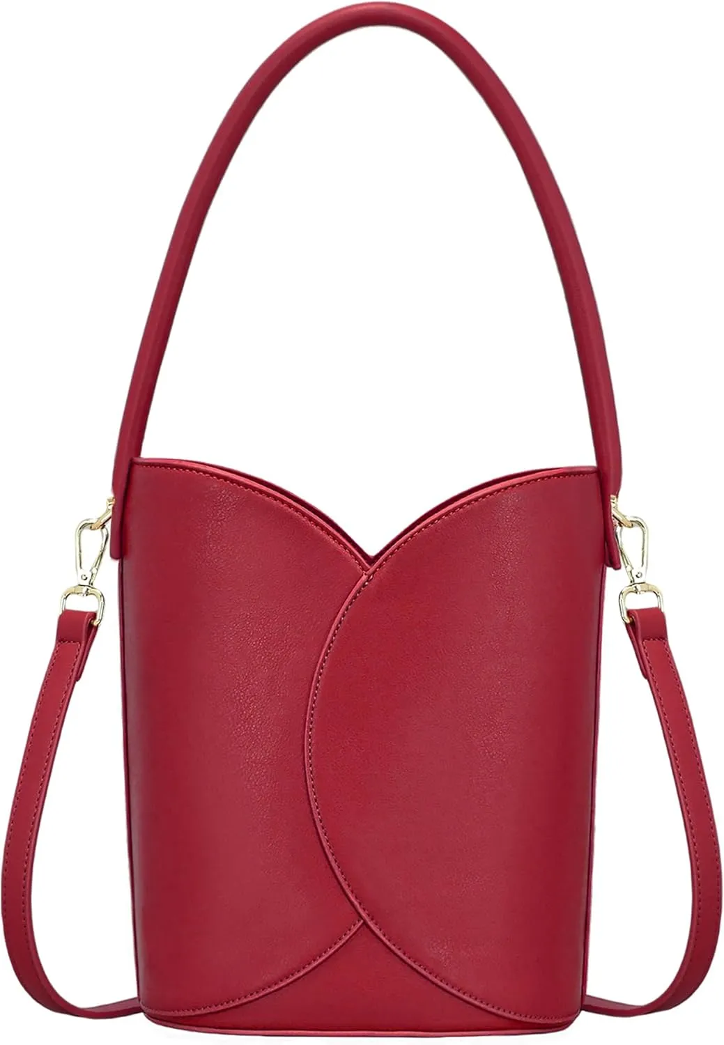 Bucket Bag for Women Vegan Leather Handbags with Removable Strap Small Shoulder Purse Crossbody Totes Bags