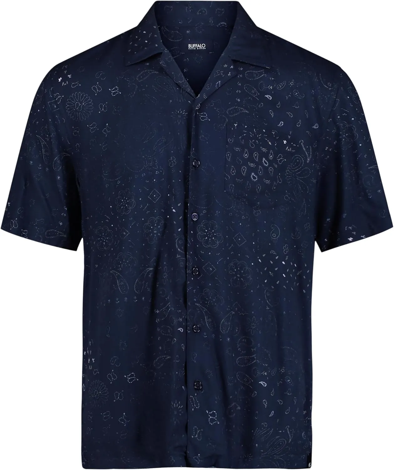 Buffalo David Bitton Men's Short Sleeve Printed Sandro Button Down Relaxed Shirt