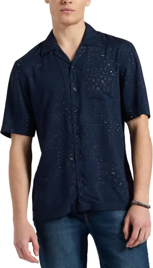 Buffalo David Bitton Men's Short Sleeve Printed Sandro Button Down Relaxed Shirt