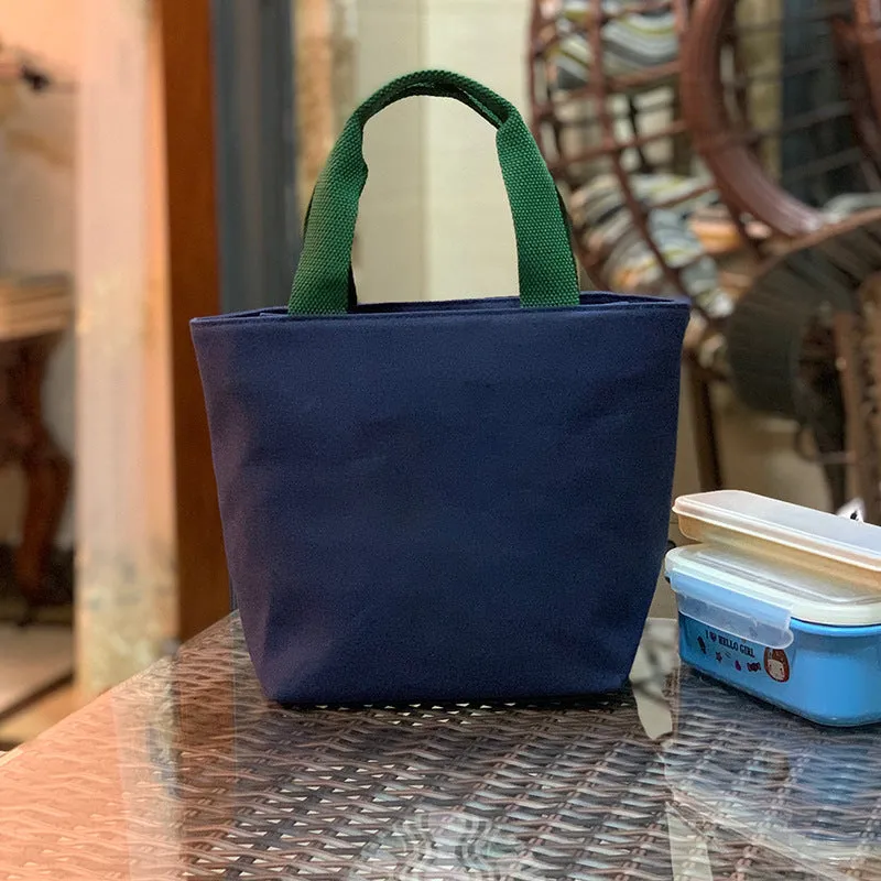 Built-in Water Environmentally Friendly Simple Canvas Thick Lunch Handbags
