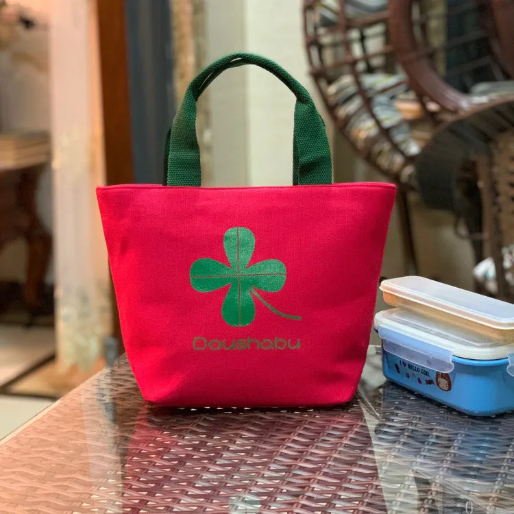 Built-in Water Environmentally Friendly Simple Canvas Thick Lunch Handbags