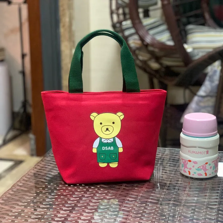 Built-in Water Environmentally Friendly Simple Canvas Thick Lunch Handbags