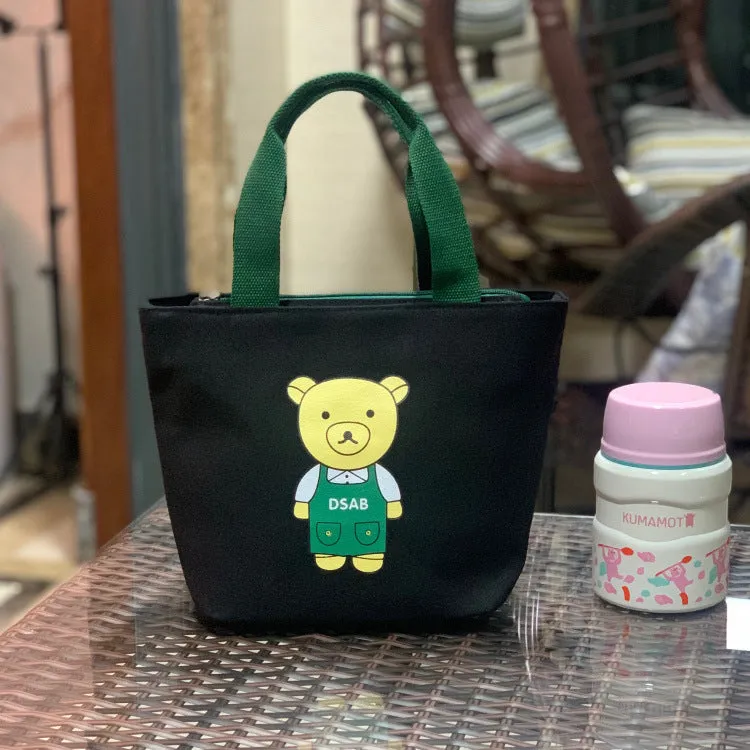 Built-in Water Environmentally Friendly Simple Canvas Thick Lunch Handbags