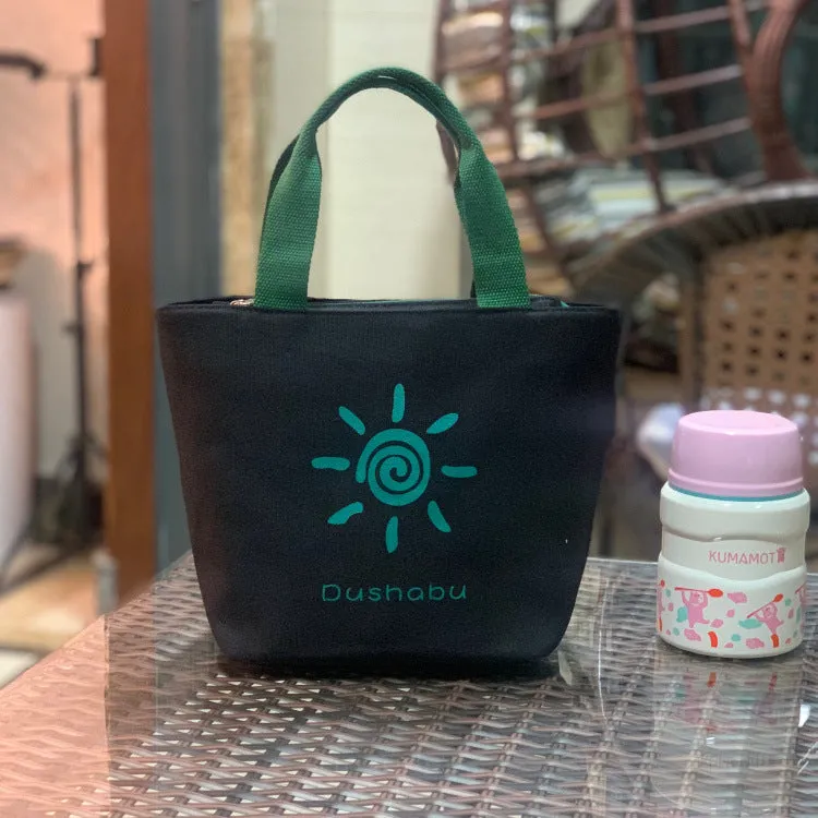 Built-in Water Environmentally Friendly Simple Canvas Thick Lunch Handbags