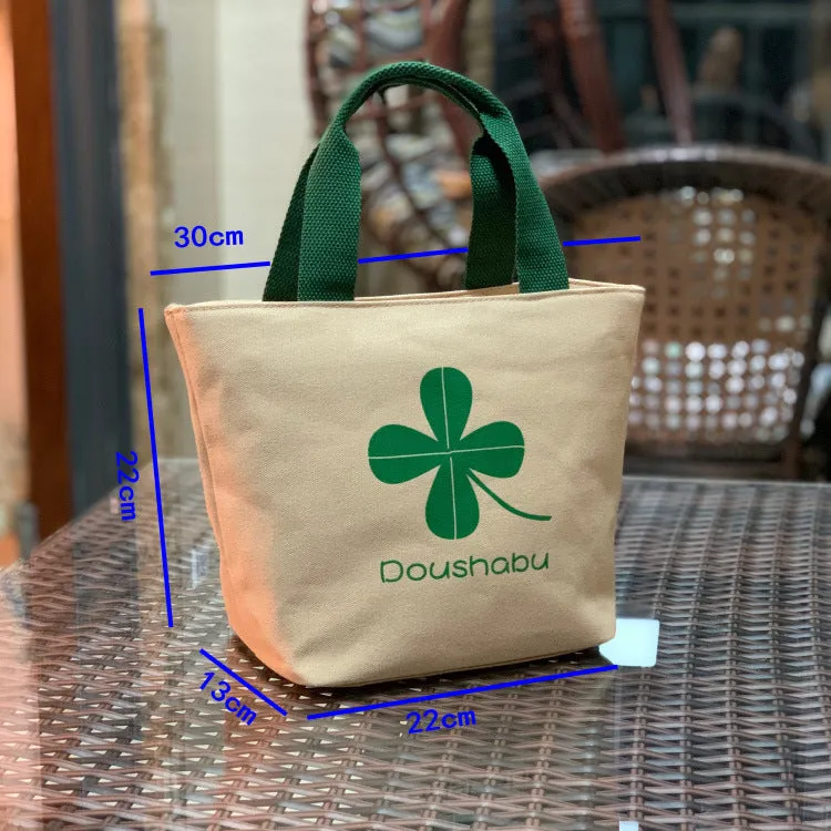 Built-in Water Environmentally Friendly Simple Canvas Thick Lunch Handbags