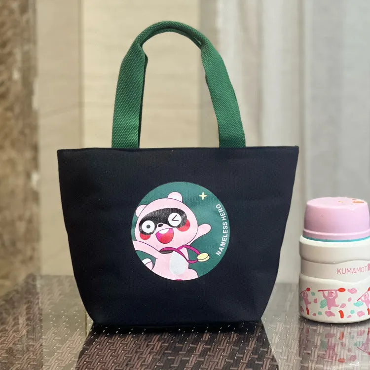 Built-in Water Environmentally Friendly Simple Canvas Thick Lunch Handbags