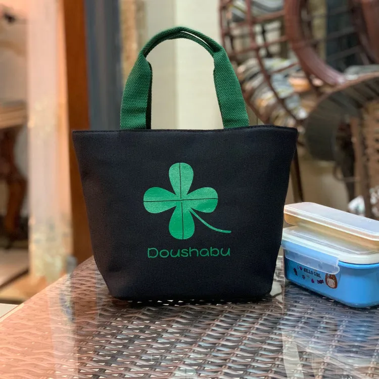 Built-in Water Environmentally Friendly Simple Canvas Thick Lunch Handbags