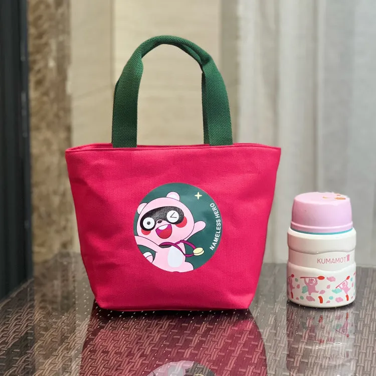 Built-in Water Environmentally Friendly Simple Canvas Thick Lunch Handbags