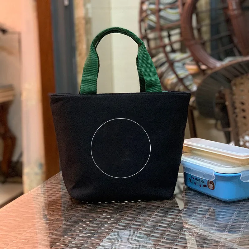 Built-in Water Environmentally Friendly Simple Canvas Thick Lunch Handbags