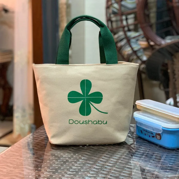 Built-in Water Environmentally Friendly Simple Canvas Thick Lunch Handbags