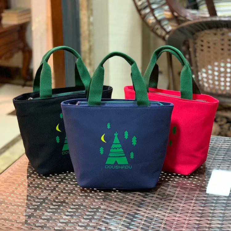 Built-in Water Environmentally Friendly Simple Canvas Thick Lunch Handbags