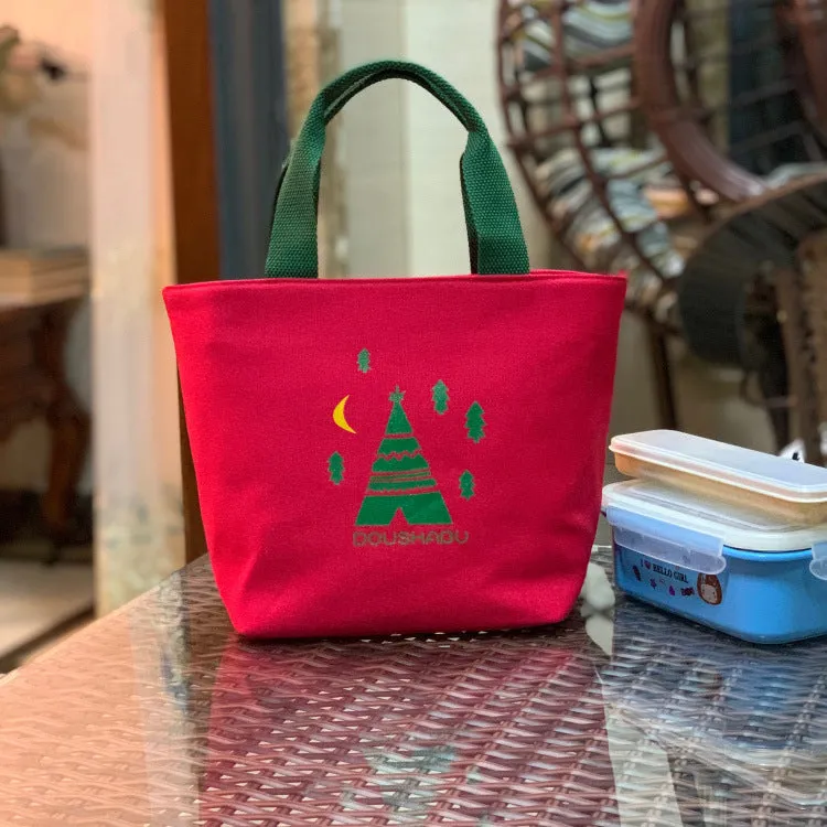 Built-in Water Environmentally Friendly Simple Canvas Thick Lunch Handbags