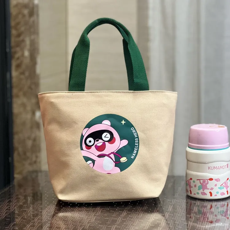 Built-in Water Environmentally Friendly Simple Canvas Thick Lunch Handbags
