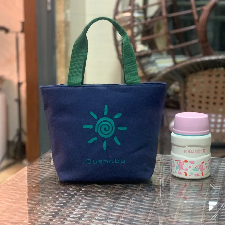 Built-in Water Environmentally Friendly Simple Canvas Thick Lunch Handbags