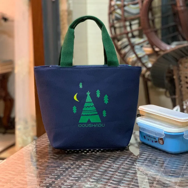 Built-in Water Environmentally Friendly Simple Canvas Thick Lunch Handbags