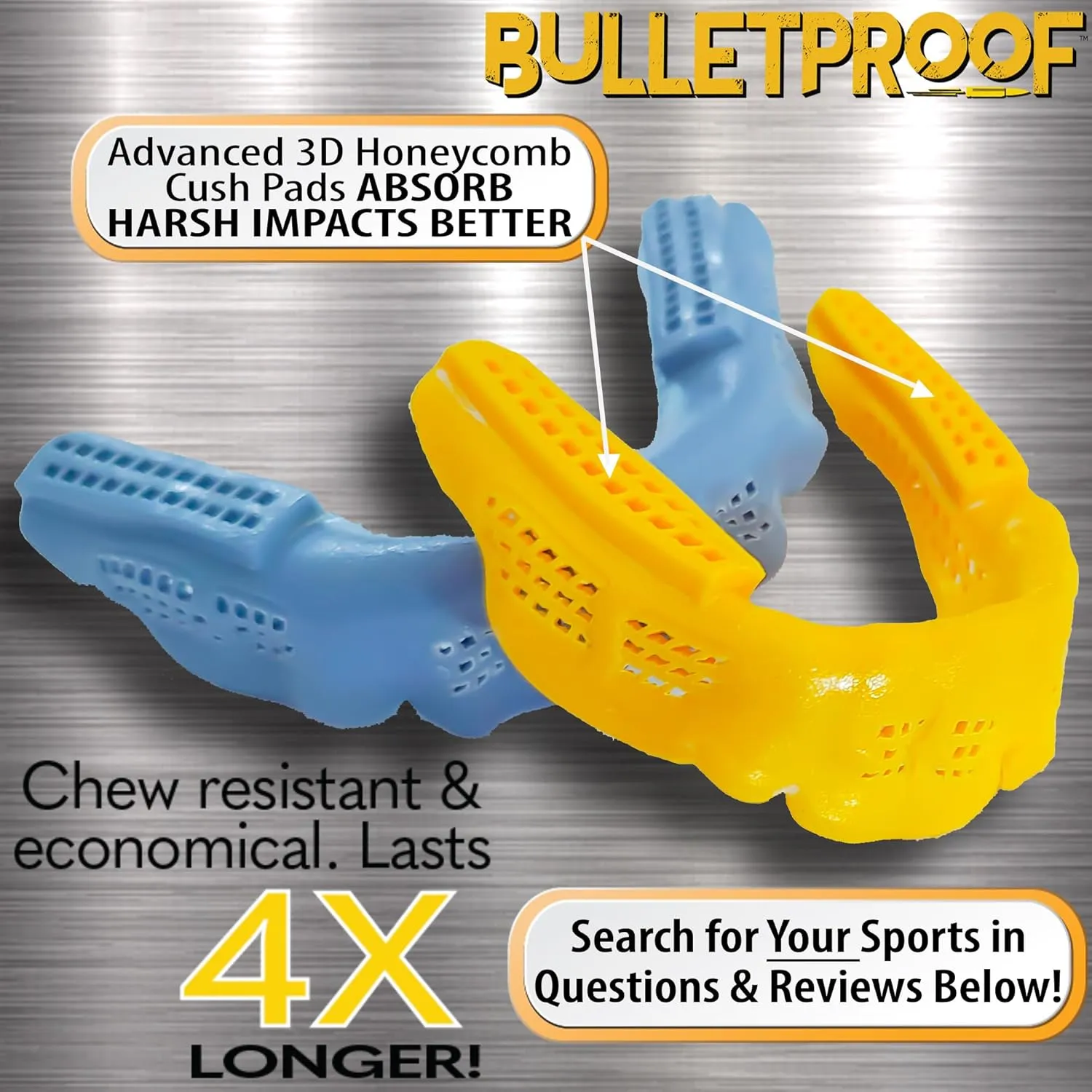 Bulletproof: World’s Thinnest Most Breathable Mouthguard is 3X Stronger! MMA Football Basketball Hockey Lacrosse Rugby BJJ Boxing Sports Mouth Guard Grinding Teeth. Men Women Adult Youth Kids Braces