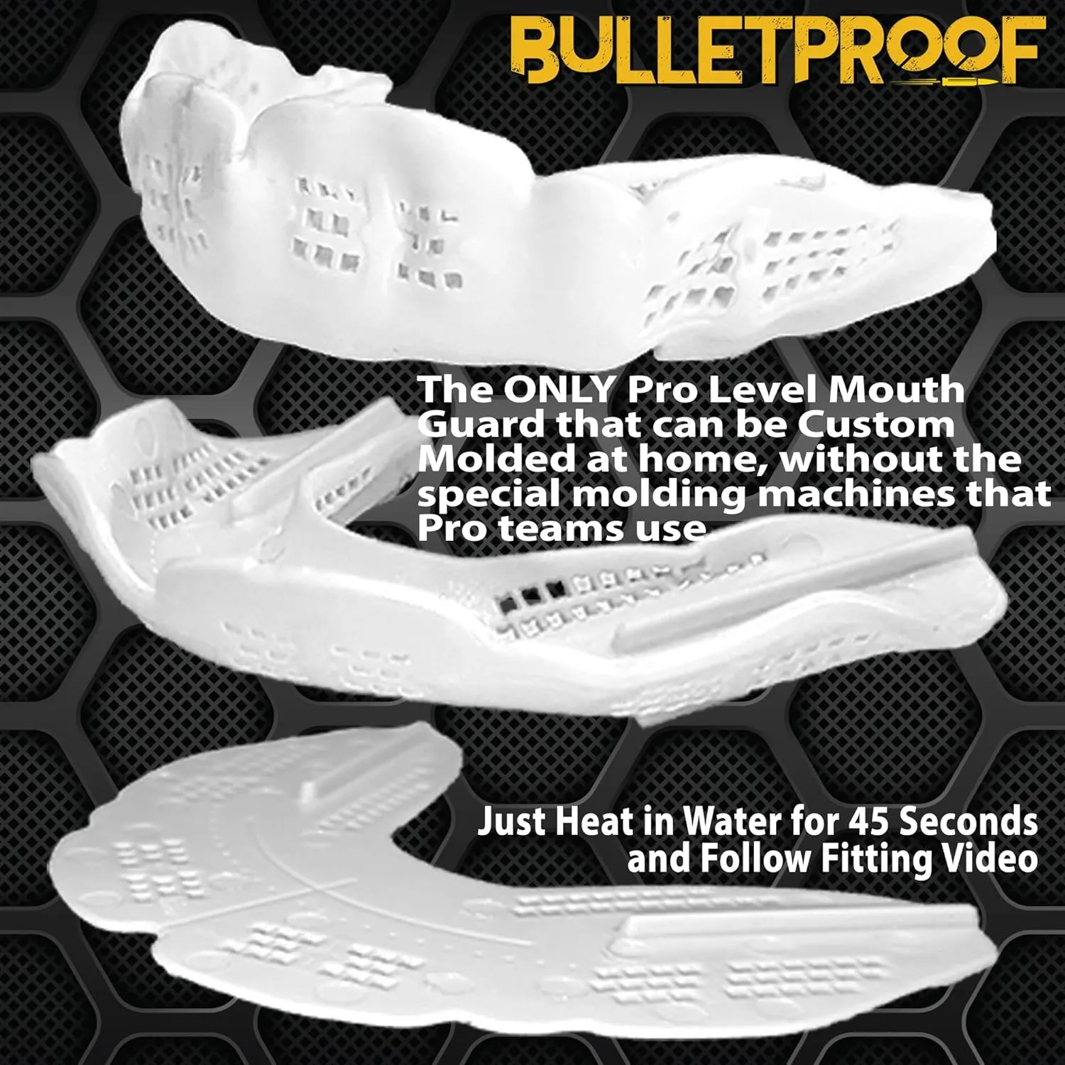 Bulletproof: World’s Thinnest Most Breathable Mouthguard is 3X Stronger! MMA Football Basketball Hockey Lacrosse Rugby BJJ Boxing Sports Mouth Guard Grinding Teeth. Men Women Adult Youth Kids Braces