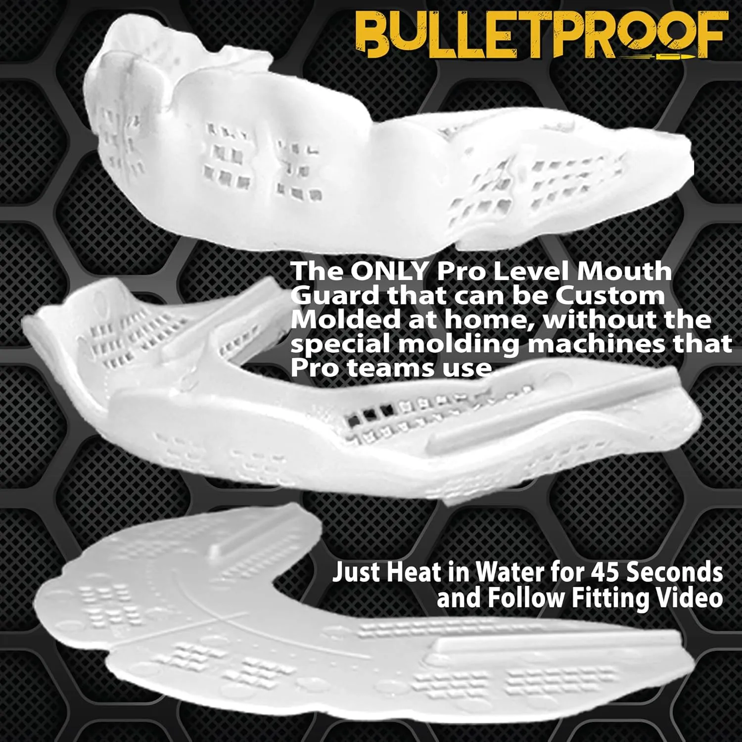 Bulletproof: World’s Thinnest Most Breathable Mouthguard is 3X Stronger! MMA Football Basketball Hockey Lacrosse Rugby BJJ Boxing Sports Mouth Guard Grinding Teeth. Men Women Adult Youth Kids Braces