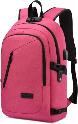Business Laptop Backpack Anti-Theft Backpack with USB Charging Port and Lock Computer Backpacks for Women Men Fit 15.6 Inch Laptops, Casual Hiking Travel Daypack