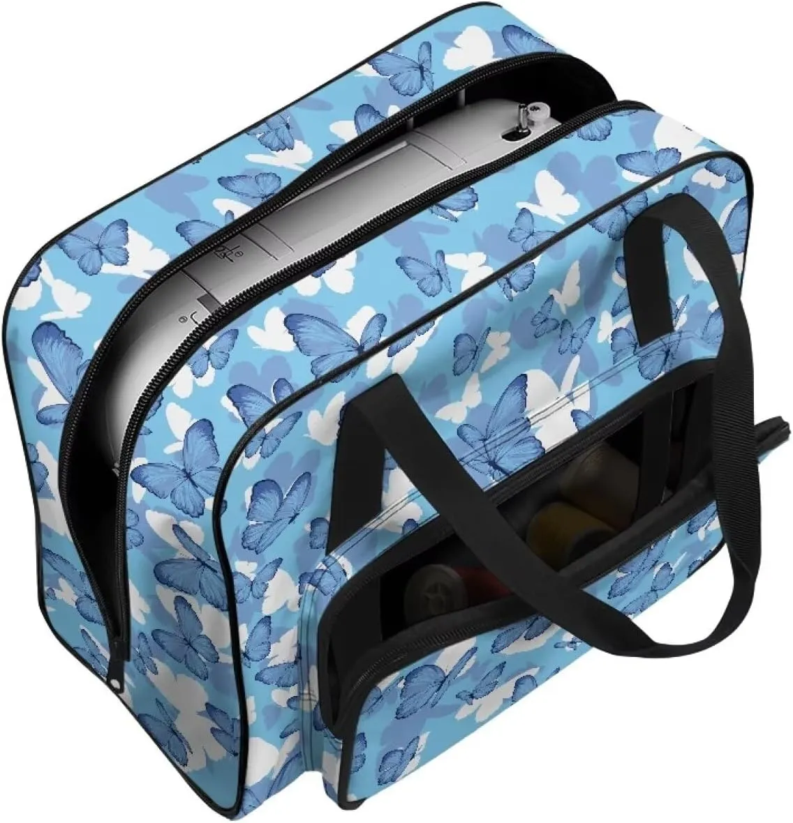 Butterfly Sewing Machine Case Portable Sewing Machine Handbag Canvas Carry Tote Bag Dustproof Sewing Machine Bag for Singer Brother Janome and Accessories Gifts for Housewives