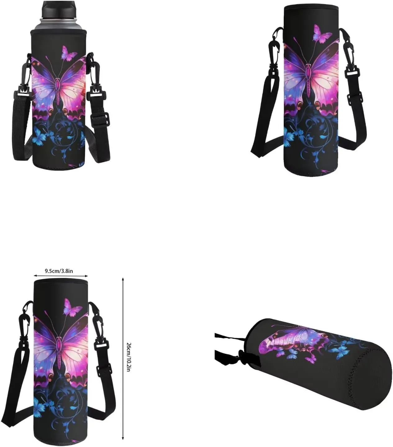 Butterfly Teens Backpacks for Girls Fashion Bookbags for 7Th Grade Girls Lightweight School Backpack with Water Bottle Sleeve Insulated Lunch Box Pencil Case Casual Rucksack