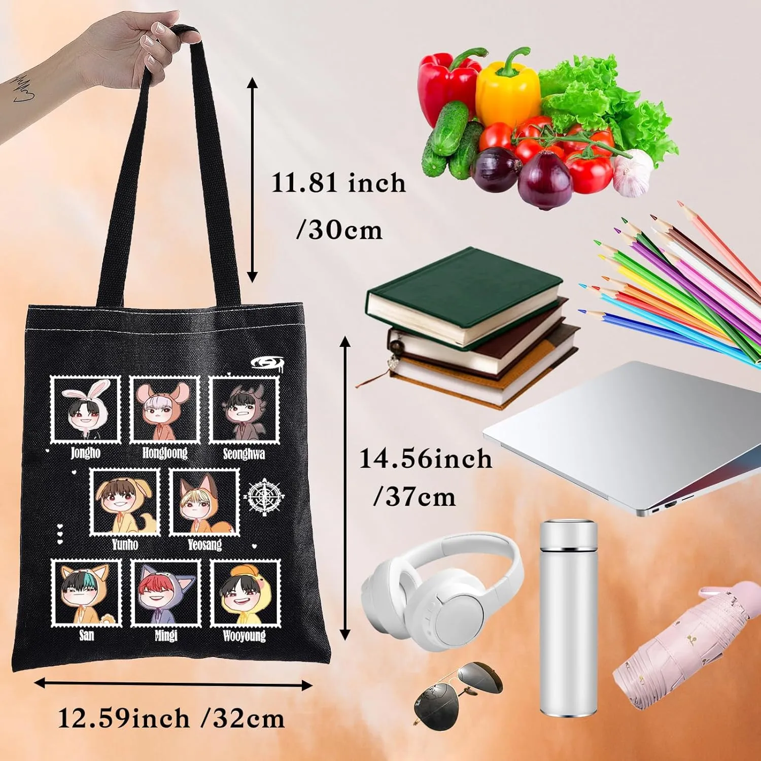 BWKTOP K-Pop Music Group Tote Bag - Fans Gifts With K-Pop Band Merchandise Canvas Shoulder Bag