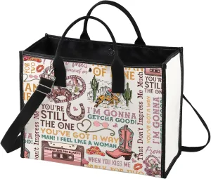 BWWKTOP Country Music Album Tote Bag Singer Fans Gift Album Inspired Shoulder Bag Country Festival Merchandise