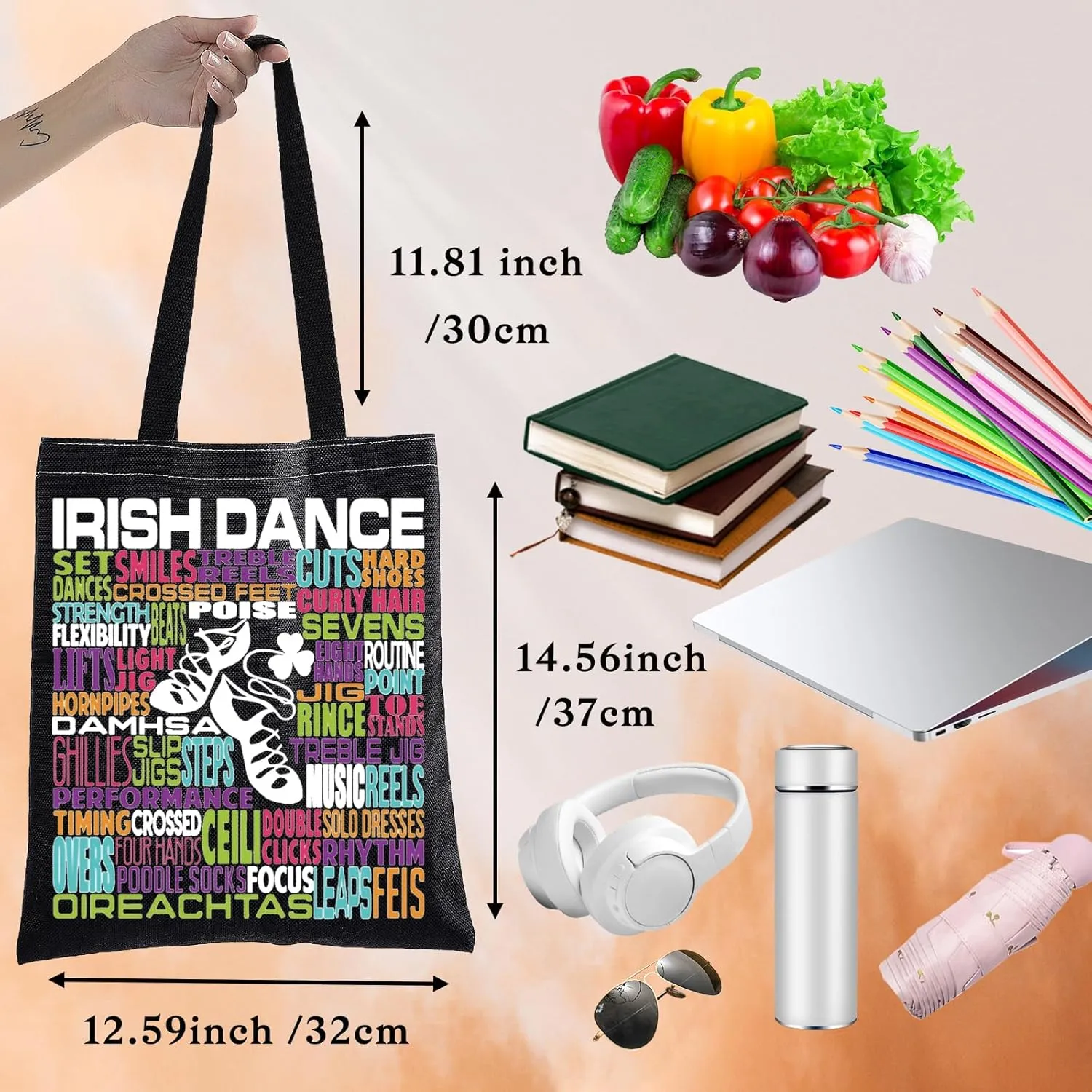 BWWKTOP Irish Dancer Tote Bag - Shoulder Bag for Irish Dancing Gifts