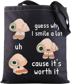 BWWKTOP Shell Tote Bag Marcel Animation Inspired Gifts Guess Why I Smile A Lot Shoulder Bag Marcel Merchandise