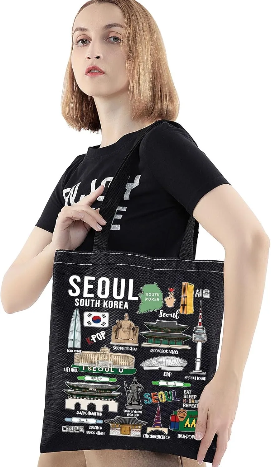 BWWKTOP South Korea Seoul Tote Bag Seoul Souvenirs & Gifts Travel Shoulder Bag
