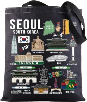 BWWKTOP South Korea Seoul Tote Bag Seoul Souvenirs & Gifts Travel Shoulder Bag
