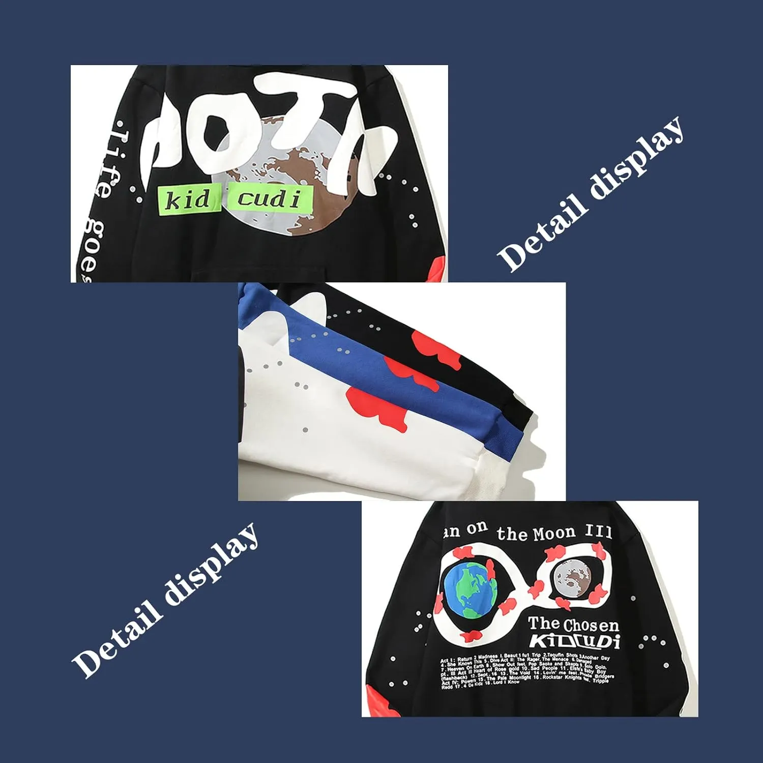 BXCNCKD Gothic Hoodie Harajuku Printed Sweatshirt Men's and Women's Hip Hop Hoodies…