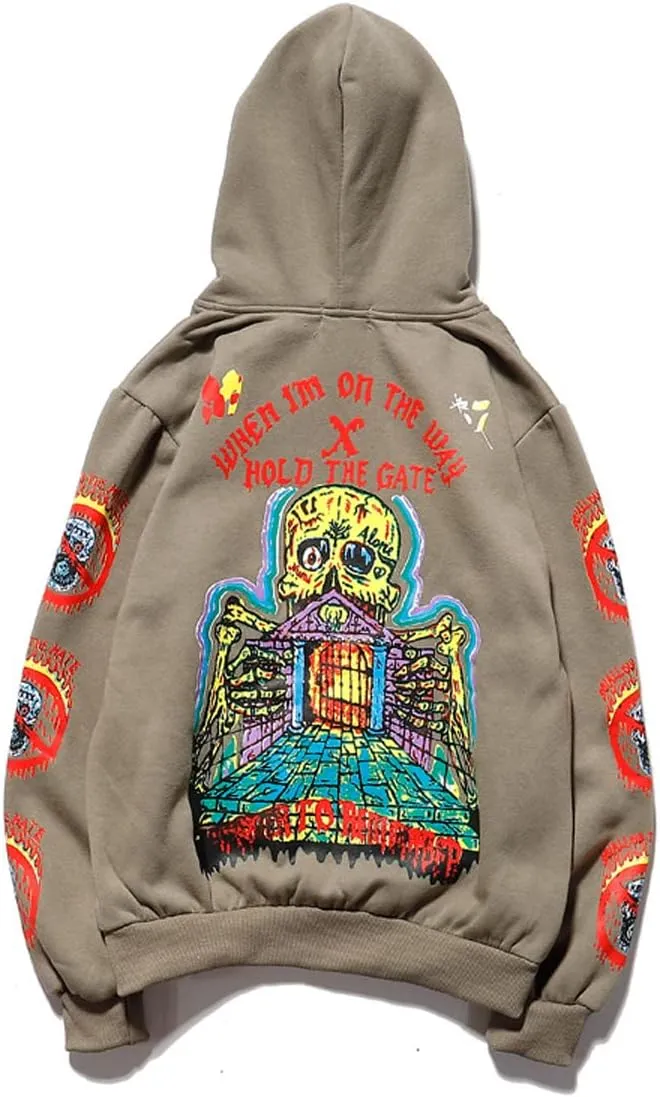 BXCNCKD Gothic Hoodie Harajuku Printed Sweatshirt Men's and Women's Hip Hop Hoodies…