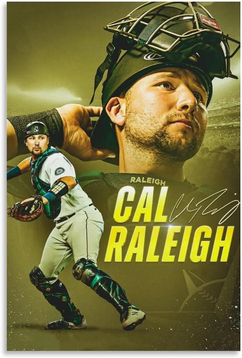 Cal Raleigh Sports Art Poster Wall Art Picture Painting Canvas Prints Artworks Bedroom Living Room Decor 12x18inch(30x45cm)