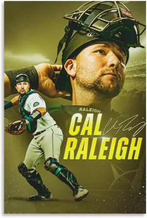 Cal Raleigh Sports Art Poster Wall Art Picture Painting Canvas Prints Artworks Bedroom Living Room Decor 12x18inch(30x45cm)