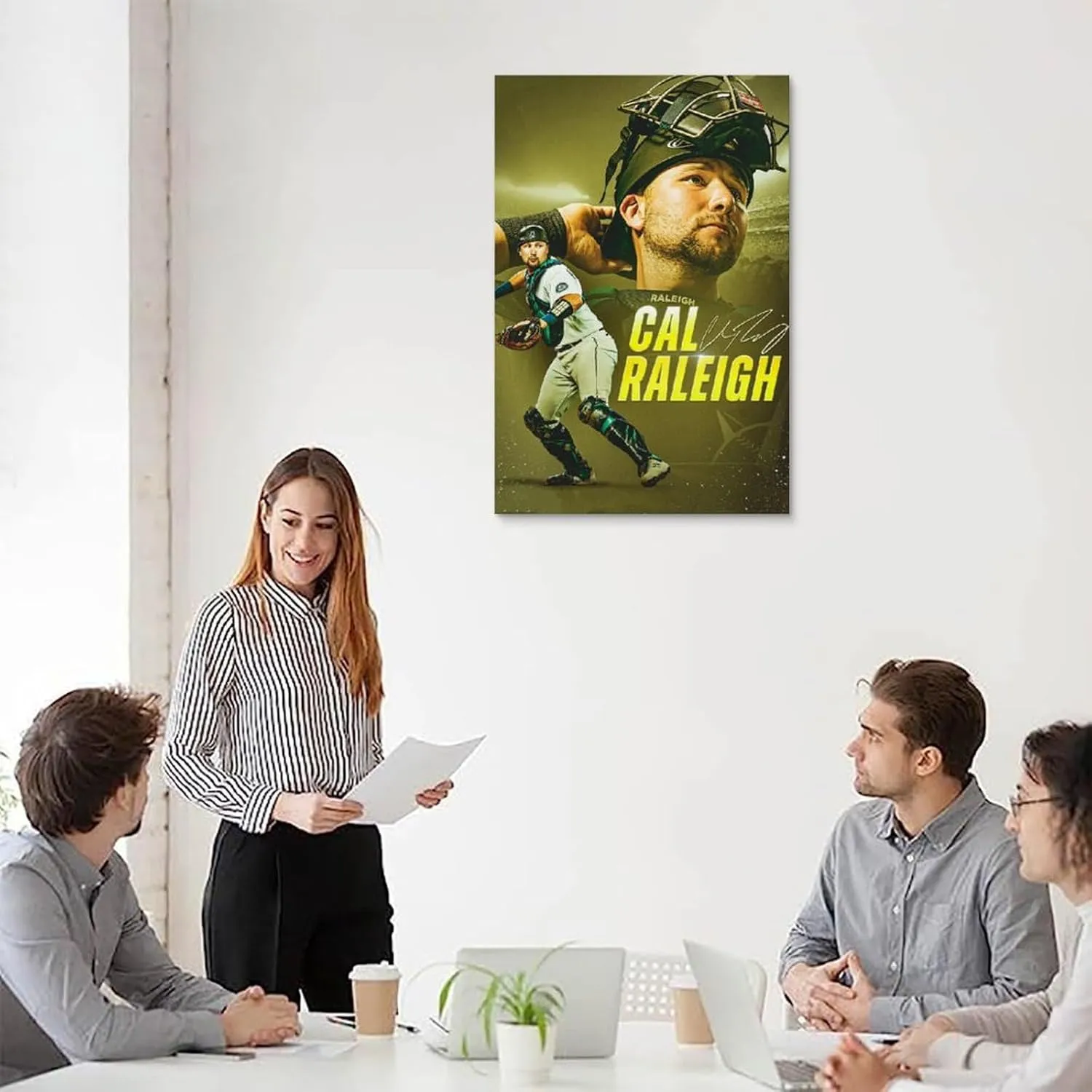Cal Raleigh Sports Art Poster Wall Art Picture Painting Canvas Prints Artworks Bedroom Living Room Decor 12x18inch(30x45cm)