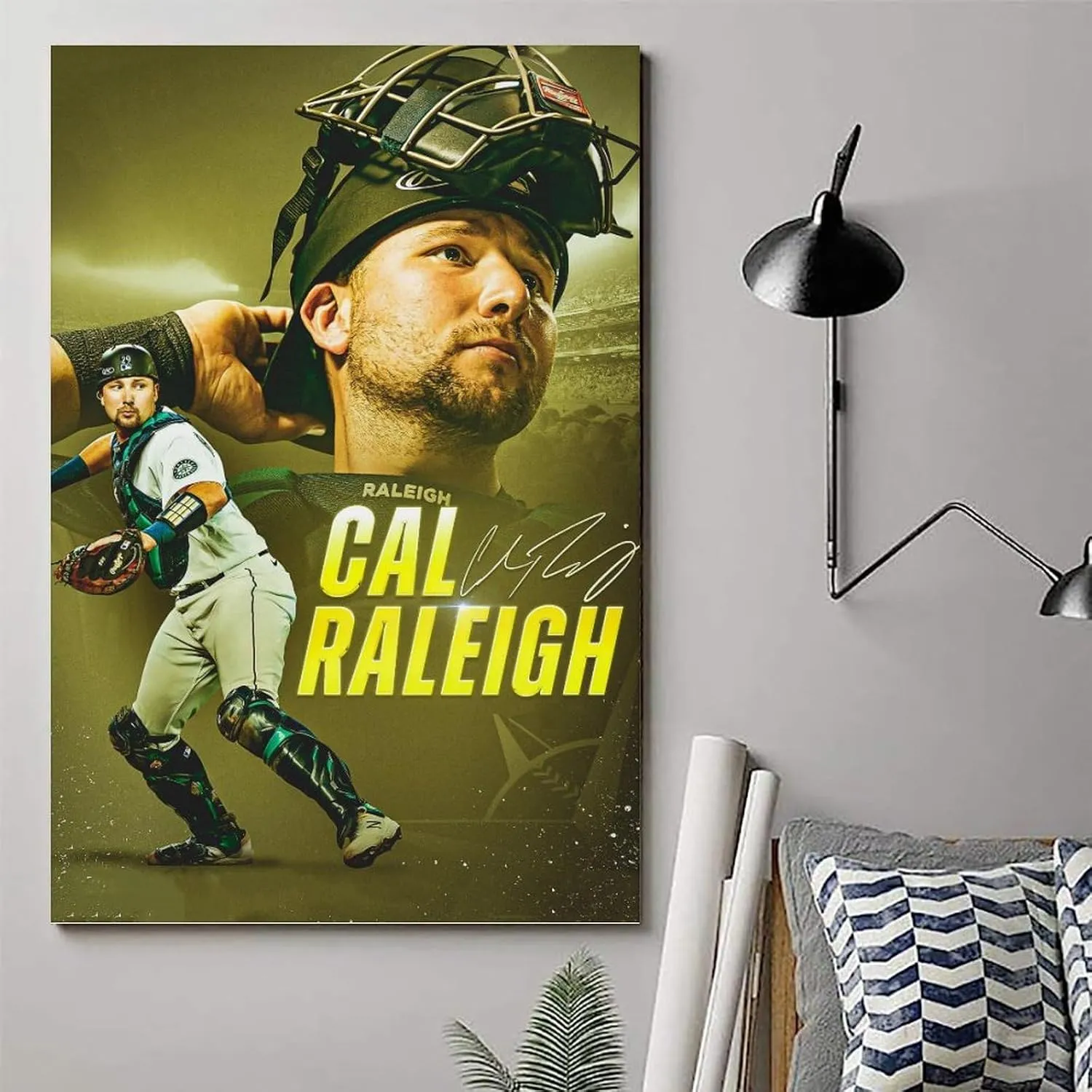 Cal Raleigh Sports Art Poster Wall Art Picture Painting Canvas Prints Artworks Bedroom Living Room Decor 12x18inch(30x45cm)