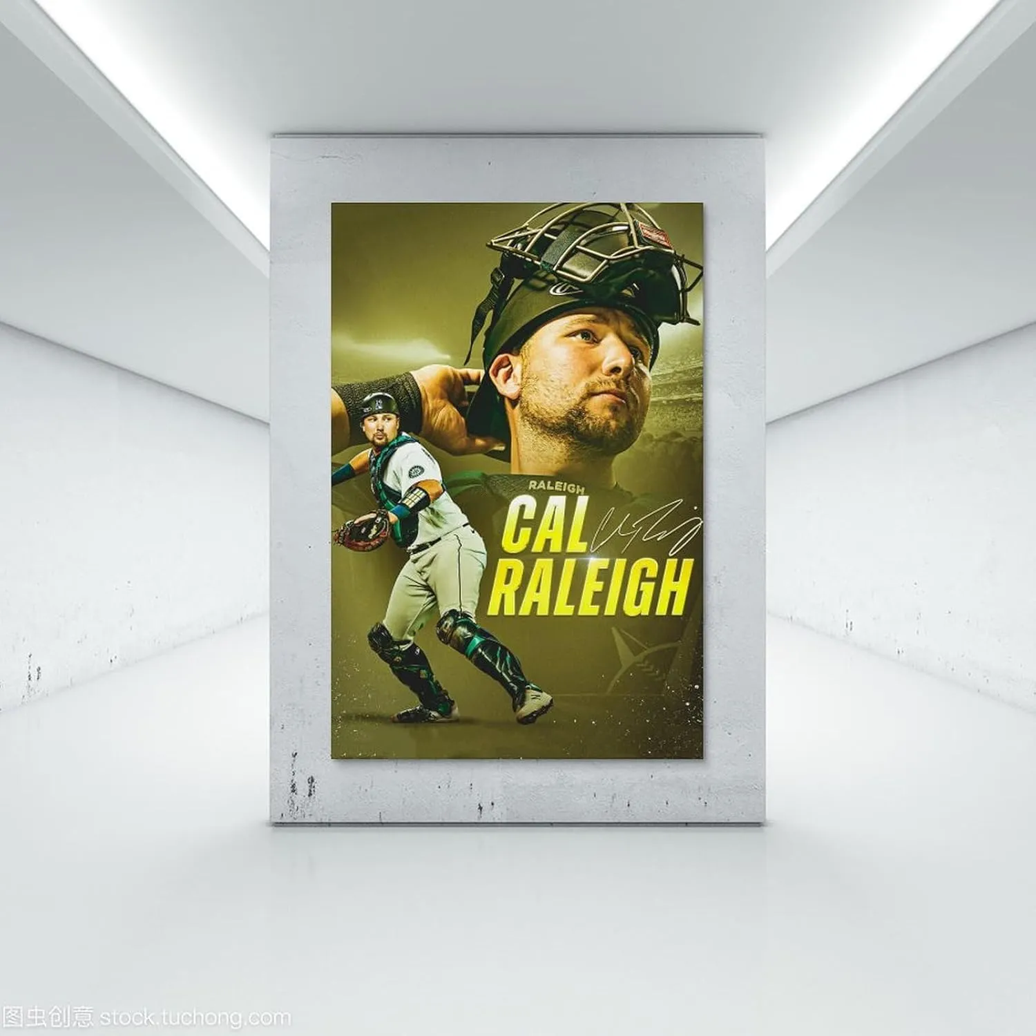 Cal Raleigh Sports Art Poster Wall Art Picture Painting Canvas Prints Artworks Bedroom Living Room Decor 12x18inch(30x45cm)