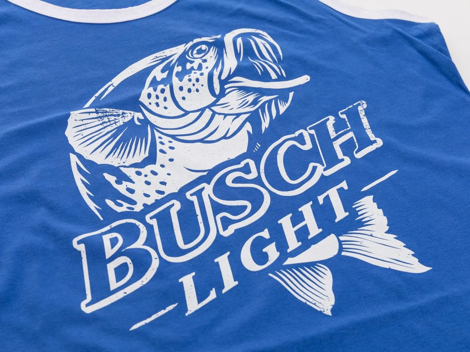 Calhoun Mens Busch Light Jumping Bass Logo Tank Top