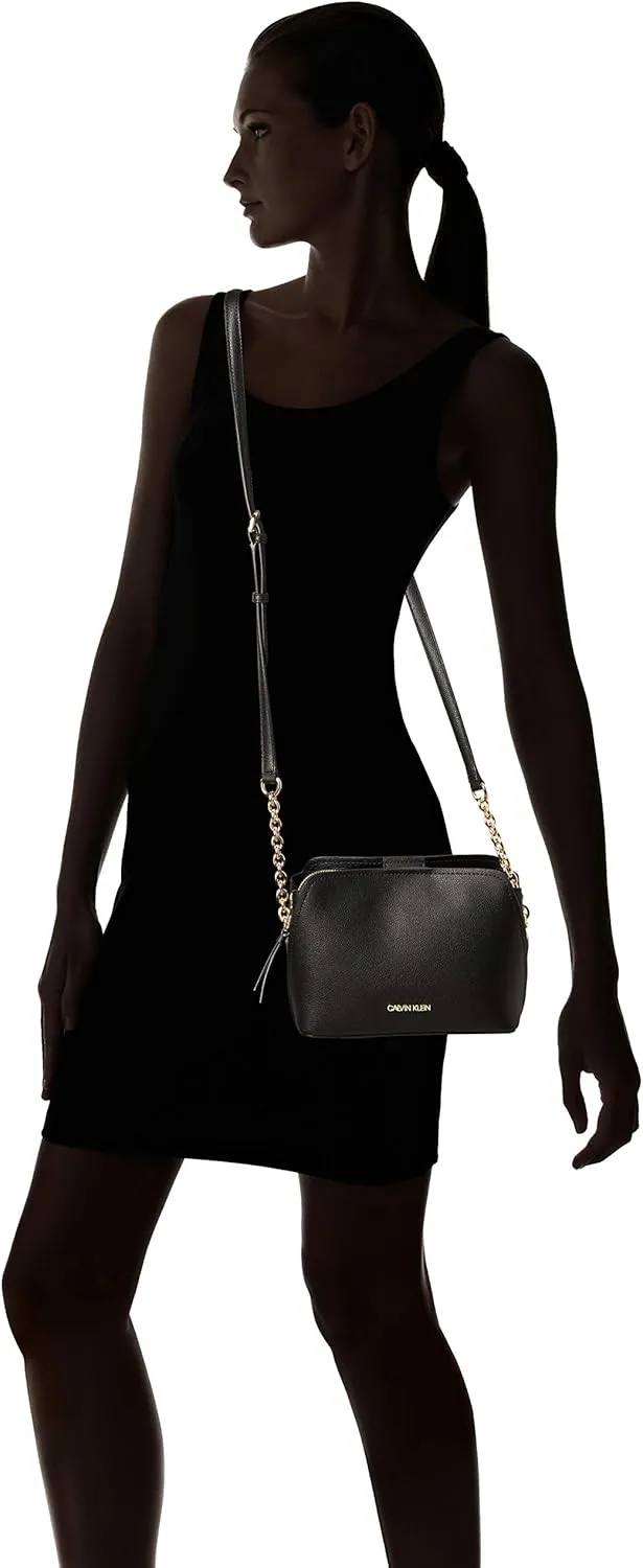 Calvin Klein Hailey Micro Pebble Triple Compartment Chain Crossbody