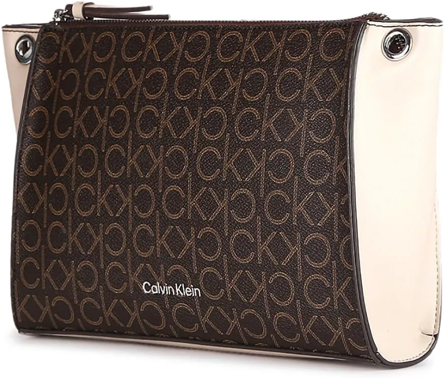 Calvin Klein Reyna Crossbody, Brown/Khaki/Mushroom Logo