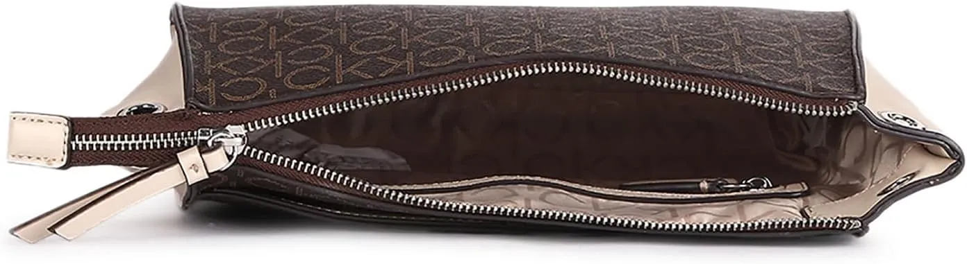 Calvin Klein Reyna Crossbody, Brown/Khaki/Mushroom Logo
