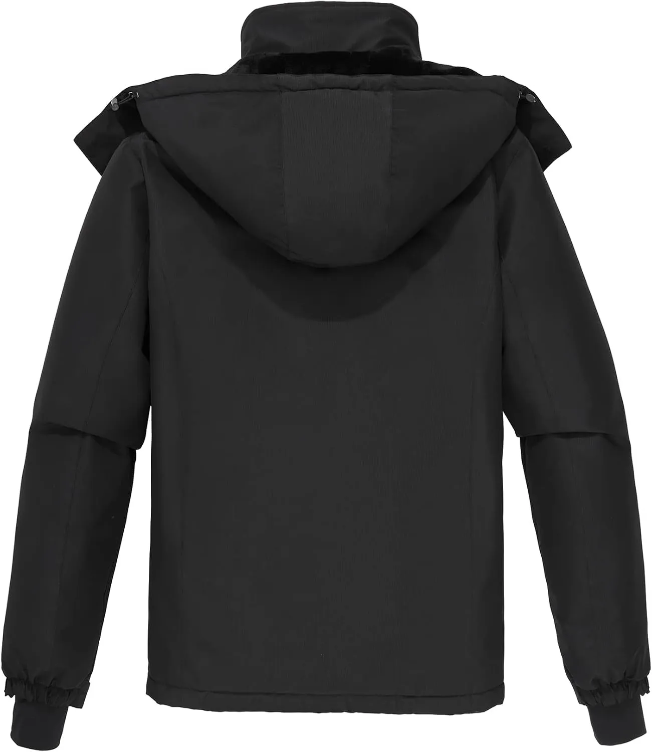 CAMEL CROWN Men's Mountain Snow Waterproof Ski Jacket Detachable Hood Windproof Fleece Parka Rain Jacket Winter Coat