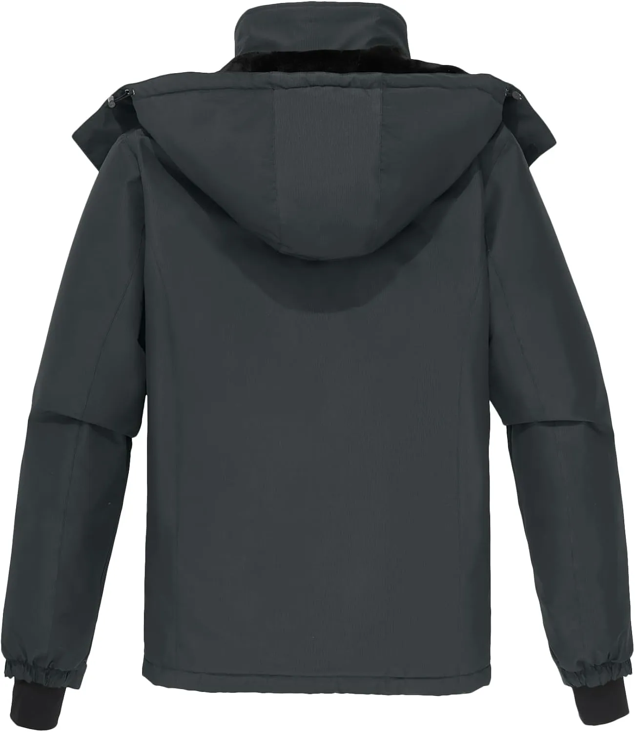 CAMEL CROWN Men's Mountain Snow Waterproof Ski Jacket Detachable Hood Windproof Fleece Parka Rain Jacket Winter Coat