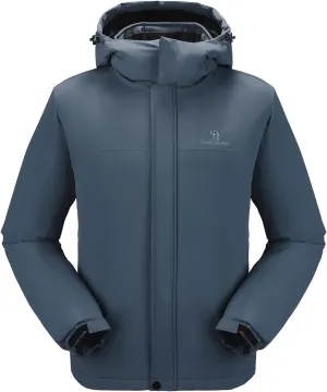 CAMEL CROWN Men's Winter Ski Jacket Mountain Snow Coats Waterproof Detachable Hood Windproof Fleece Rain Jackets