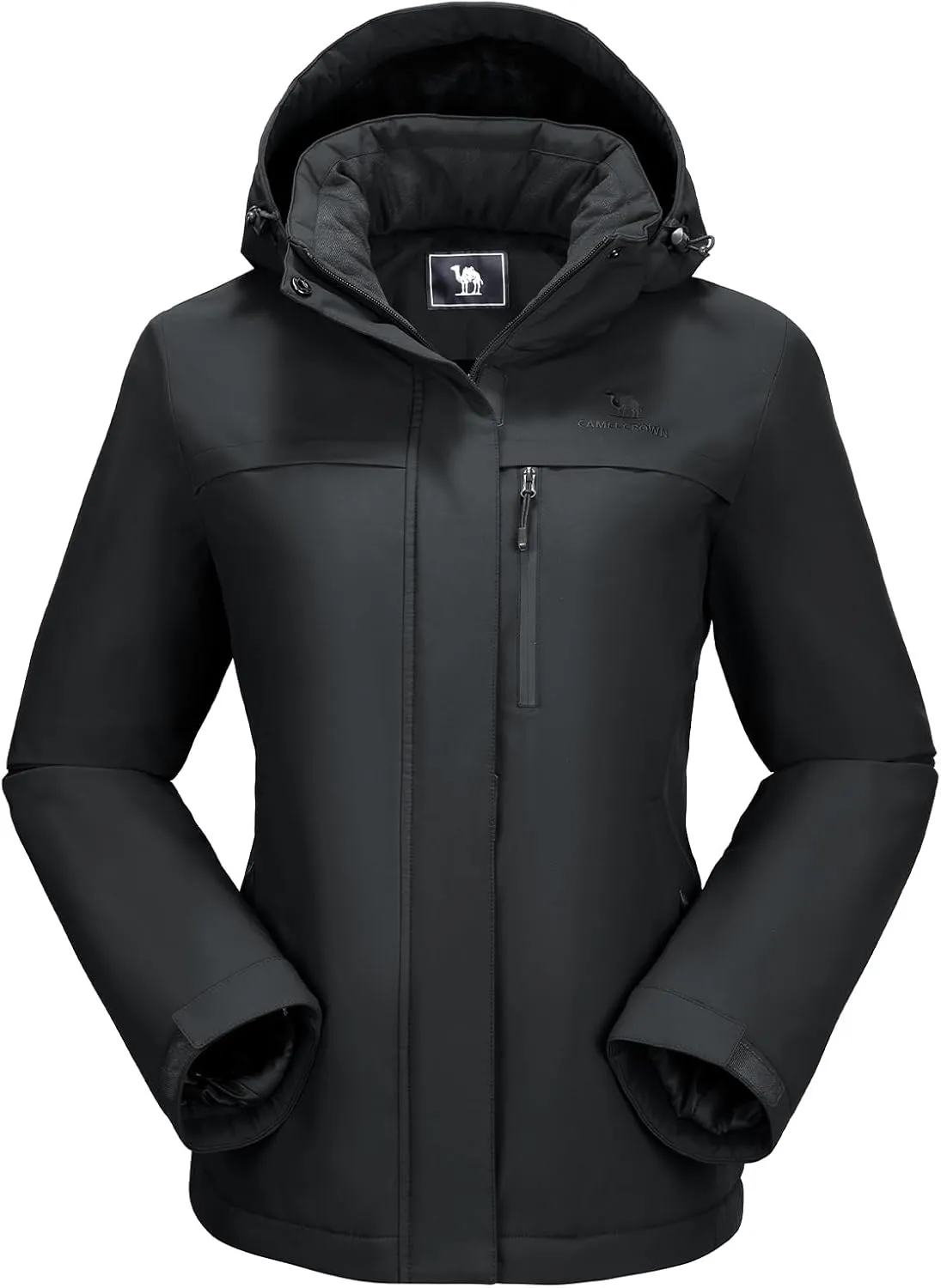 CAMEL CROWN Women's Ski Jacket Waterproof Winter Mountain Coat Warm Fleece Windbreaker Hooded Raincoat Snowboarding Jackets