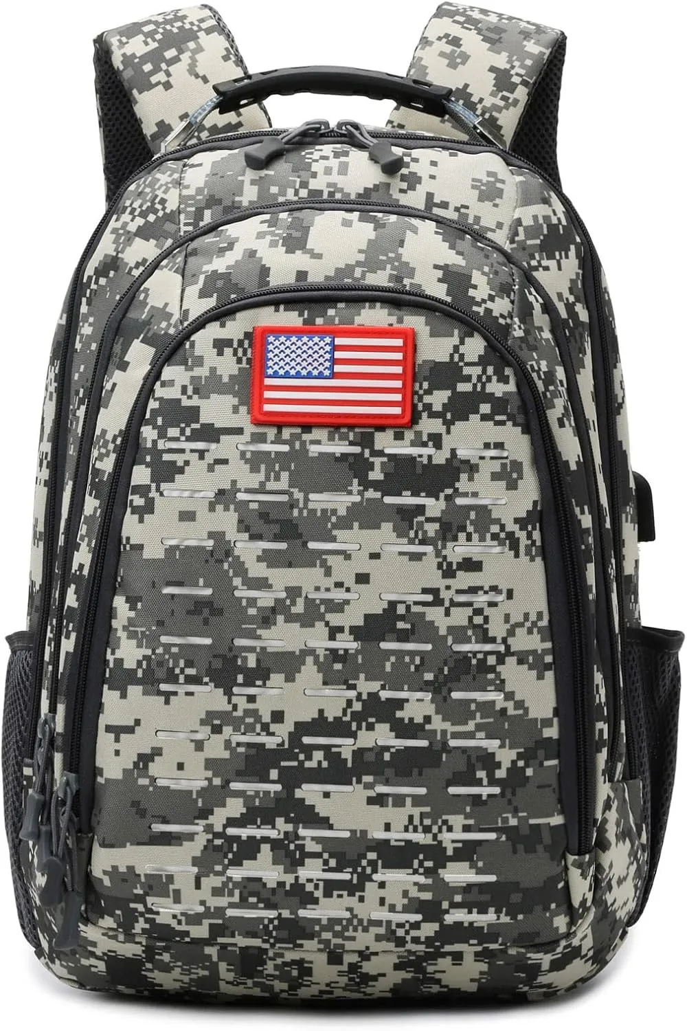 Camo Backpack,Small Tactical Backpack for outdoor,Military Teen Boys Backpacks for School with USB Charging Port,40L