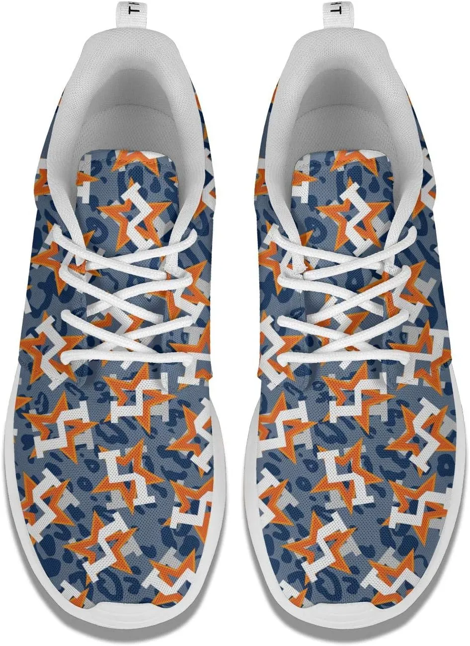 Camouflage Orange Star Baseball Girl Skateboard Casual Shoes Simple Classic Running Shoes