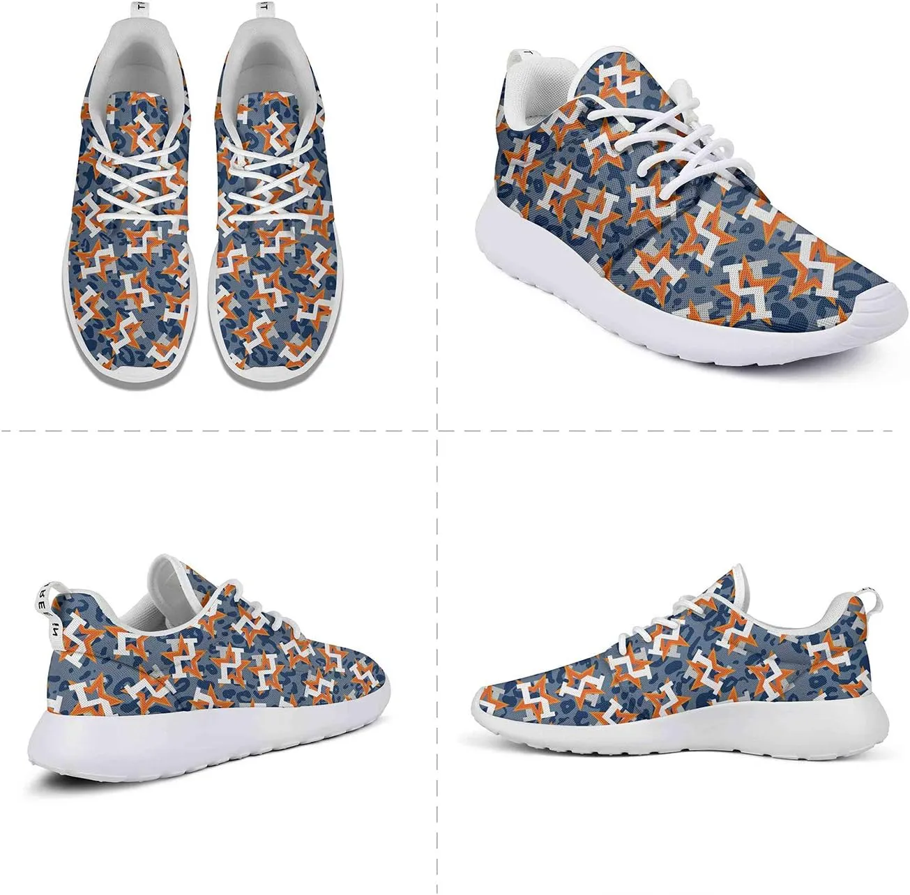 Camouflage Orange Star Baseball Girl Skateboard Casual Shoes Simple Classic Running Shoes